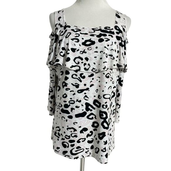 Clara Sunwoo Medium Top Blouse Cold Shoulder Slinky - Picture 1 of 5